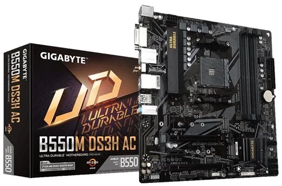 GIGABYTE B550M DS3H AC Motherboard - AMD B550 - AMD AM4 - DDR4 RAM - Micro-ATX