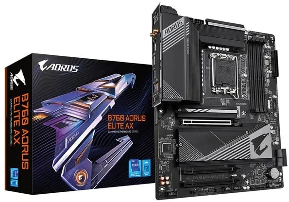 GIGABYTE B760 AORUS ELITE AX Motherboard - Intel B760 - Intel LGA1700 - DDR5 RAM - ATX
