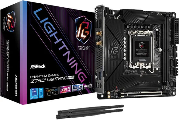 ASRock Z790I PG LIGHTNING WIFI motherboard - Intel Z790 - Intel LGA1700 socket - DDR5 RAM - Mini-ITX