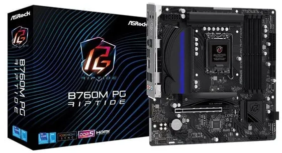 ASRock B760M PG Riptide Motherboard - Intel B760 - Intel LGA1700 - DDR5 RAM - Micro-ATX
