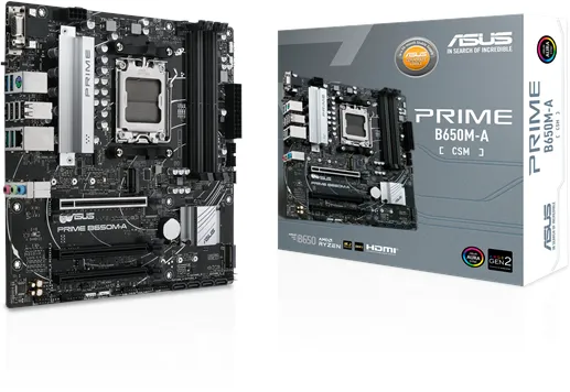 ASUS PRIME B650M-A-CSM Motherboard - AMD B650 - AMD AM5 - DDR5 RAM - Micro-ATX