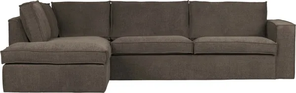Freddie, Corner sofa left-facing, dark brown, H90x197x283 cm