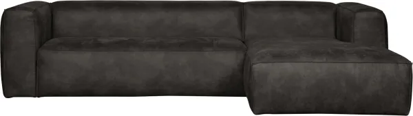 Bean, Corner sofa right, black, H73x175x305 cm, leather