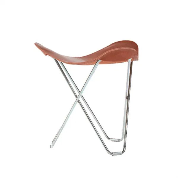 Cuero Pampa Flying Goose Stool - Chrome frame - Montana