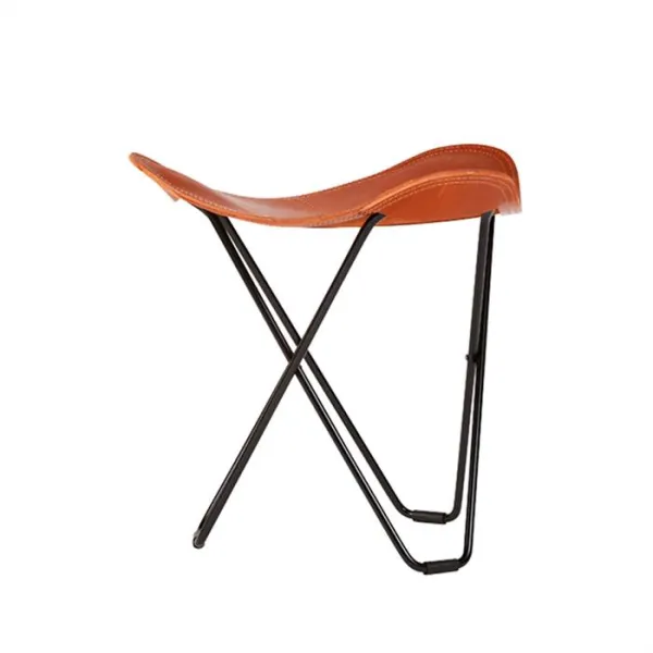 Cuero Pampa Flying Goose Stool - Black frame - Polo