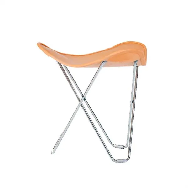 Cuero Pampa Flying Goose Stool - Chrome frame
